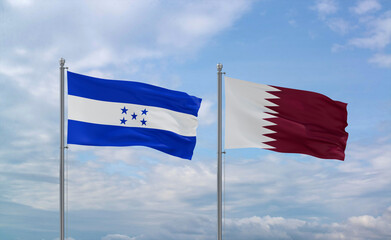 Qatar and Honduras flags, country relationship concept