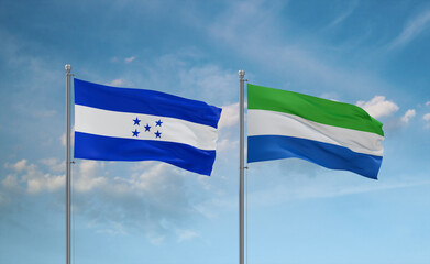 Sierra Leone and Honduras flags, country relationship concept