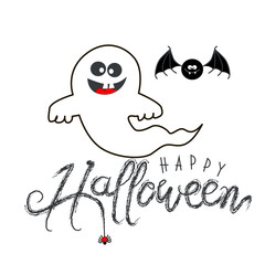 Halloween party, hand drawn modern cards, illustrations collection