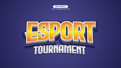 Esport Tournament and Match 3D Vector Text Effect. Editable Font and Text
