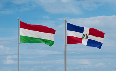 Obraz premium Belgium and Hungary flags, country relationship concept