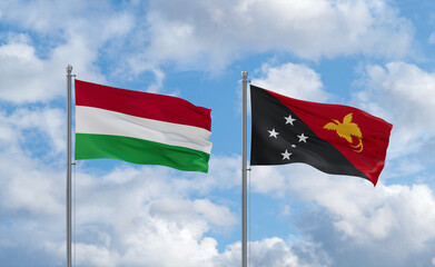 Papua New Guinea and Hungary flags, country relationship concept
