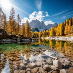 autumn in the mountains generated by AI 