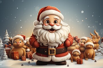santa claus and christmas gifts