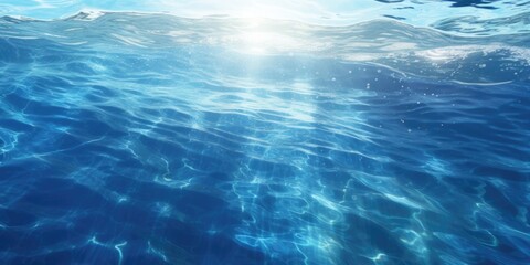 Obraz premium The picture captures the vibrant sunlight shining on the surface of the water. Ideal for depicting tranquility and natural beauty.