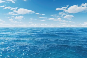 Fototapeta premium A serene and peaceful image of a large body of water with beautiful clouds in the sky. Perfect for use in travel brochures, website banners, or as a calming background for presentations.