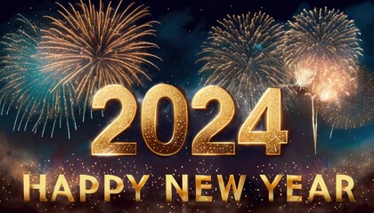 Happy New Year 2024 with firework