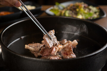 grilled meat on a grill