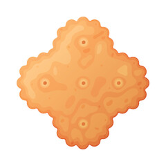 Crunchy Cracker Cookie as Dry Baked Flour Biscuit Vector Illustration