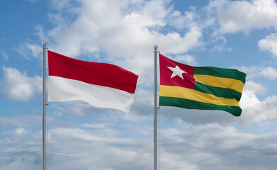 Togo and Indonesia and Bali flags, country relationship concept