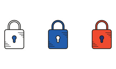 padlock icon isolated on white background