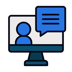 Webinar speaker filled line icon