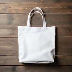 maquette de sac fourre-tout en tissu blanc vierge pour personnalisation