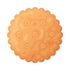 Crunchy Cracker Cookie as Dry Baked Flour Biscuit Vector Illustration