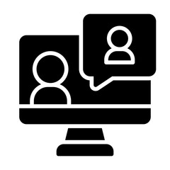 Online mentorship glyph icon
