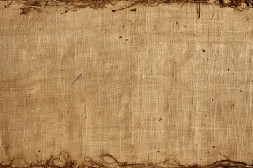 Rustic burlap texture with frayed edges.