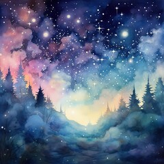 sky with stars and clouds