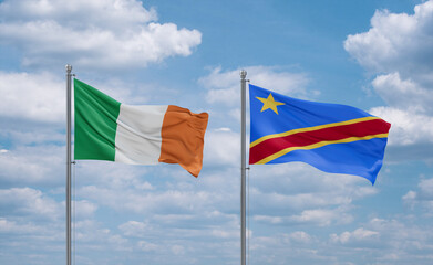 Congo and Ireland flags, country relationship concept