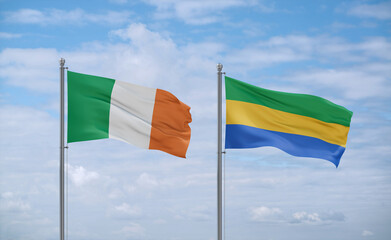 Gabon and Ireland flags, country relationship concept