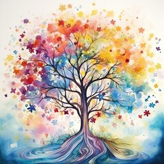 Obraz na płótnie Canvas abstract autumn tree