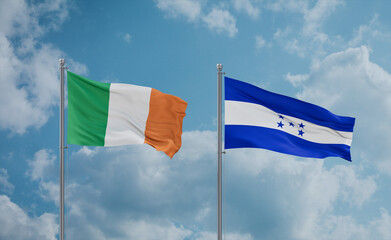 Honduras and Ireland flags, country relationship concept
