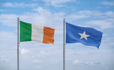 Somalia and Ireland flags, country relationship concept