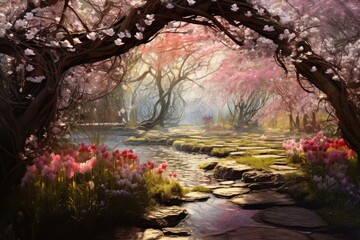 Blossoming Spring Garden.