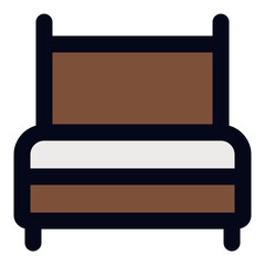 Double bed filled line icon