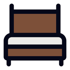 Double bed filled line icon