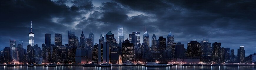 City of lights. Vibrant urban skyline at night. Metropolitan dreams. Glowing cityscape after dark. Evening elegance. Nighttime panorama