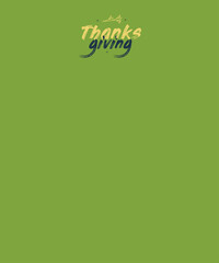 Thanksgiving card with leaves in vector, green background