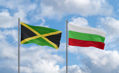 Bulgaria and Jamaica flags, country relationship concept