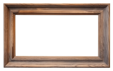 Old wooden frame isolated.