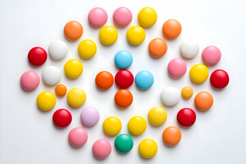 Photo of candies on a white background minimalism. High-resolution