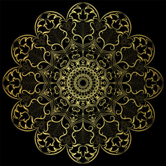 Golden mandala.Mandala de lujo .color dorado