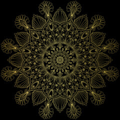Golden mandala.Mandala de lujo .color dorado