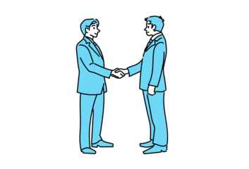 握手する二人の男性のイラスト