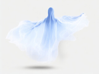 Halloween ghost on transparent background. Spirit figure. PNG element. Generative Ai.