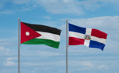 Belgium and Jordan flags, country relationship concept