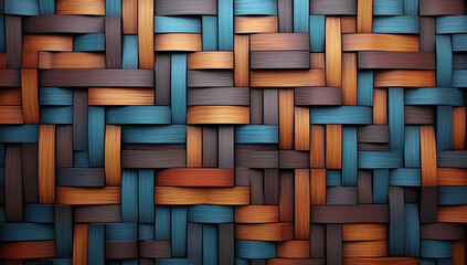 decorative wood woven background, multicolor