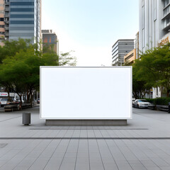 blank billboard mockup on the street isolated on transparent or white background, png