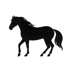Obraz na płótnie Canvas Black silhouette of a horse on white background.