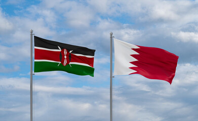Bahrain and Kenya flags, country relationship concept