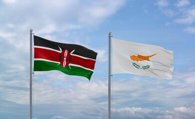 Cyprus and Kenya flags, country relationship concept