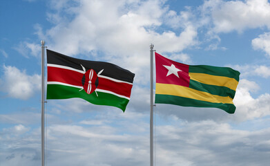 Togo and Kenya flags, country relationship concept