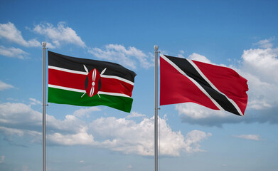Trinidad and Tobago and Kenya flags, country relationship concept