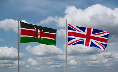 United Kingdom and Kenya flags, country relationship concept
