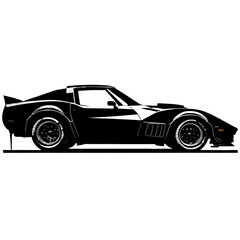 Black silhouette of a car on white background.