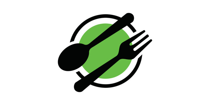 Restaurant logo with spoon and fork icon,restaurant logo template with modern line concept.