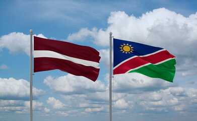Namibia and Latvia, country relationship concept